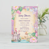 Magical Fairy Garden Princess Castle Baby Shower 招待状 (スタンド正面)