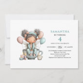 Magical Fairy Girl 1st Birthday Cute Whimsy invite 招待状 (正面)