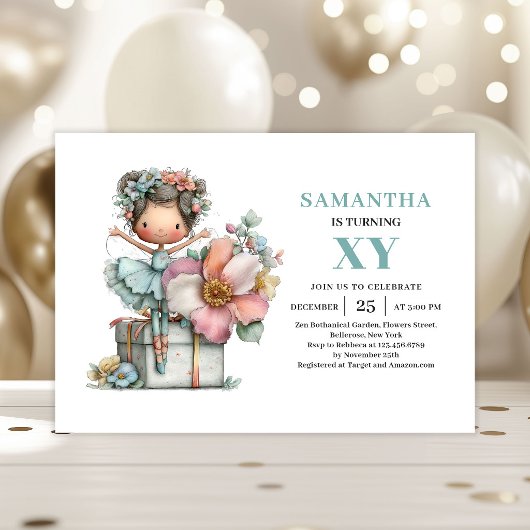 Magical Fairy Girl 1st Birthday Whimsy Cute invite 招待状