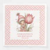 Magical Fairy Girl 3rd Birthday Blush Pink napkins (正面)