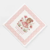 Magical Fairy Girl 3rd Birthday Pink Floral napkin (コーナー)