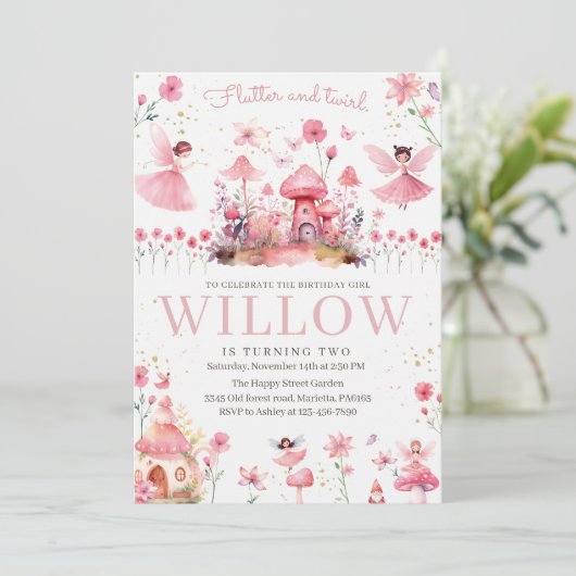 Magical Fairy Invitation for Birthday Tea Party  招待状 (スタンド正面)