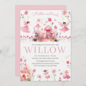Magical Fairy Invitation for Birthday Tea Party  招待状 (正面/裏面)
