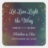 Magical Fairy Lights Enchanted Forest Wedding スクエアシール (正面)