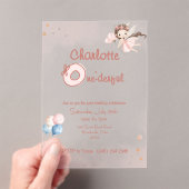 Magical Fairy One-derful Blush Girls 1st Birthday アクリル招待状 (インサイチュ (ポータブル))