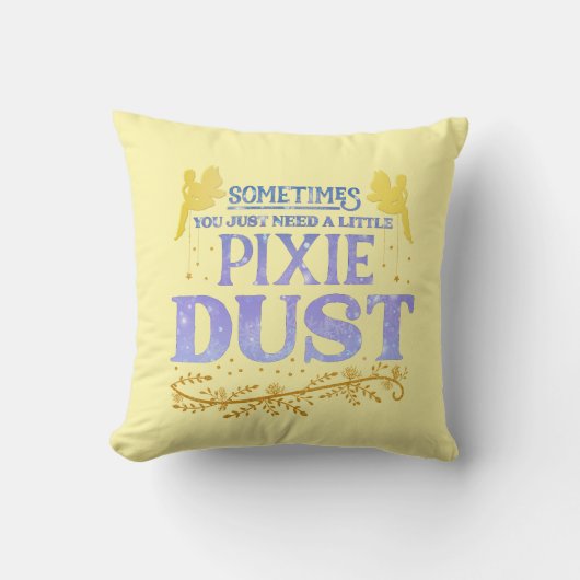 Magical Fairy Pixie Dust Cute Inspirational Quote クッション (正面)