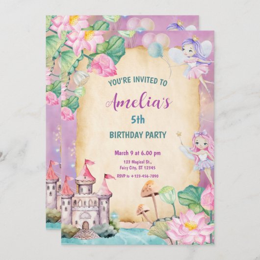 Magical Fairy Princes Castle 招待状 (正面/裏面)