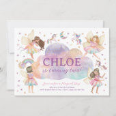 Magical Fairy Rainbow Birthday Party 招待状 (正面)