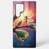 Magical fairy with dewdrop lantern on the branch samsung galaxyケース (裏面)