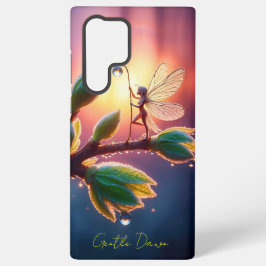 Magical fairy with dewdrop lantern on the branch samsung galaxy s22 ultraケース