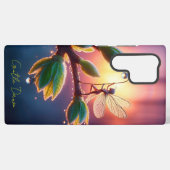 Magical fairy with dewdrop lantern on the branch samsung galaxyケース (裏面横)