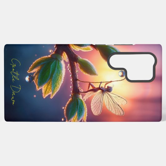Magical fairy with dewdrop lantern on the branch samsung galaxyケース (裏面横)