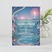 Magical Fairytale Castle Baby Girl Birthday 招待状 (スタンド正面)