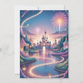 Magical Fairytale Castle Baby Girl Birthday 招待状 (裏面)