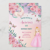 Magical Fairytale Princess Unicorn 招待状 (正面/裏面)