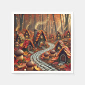 Magical Fall Fairytale Town Découpage Napkins スタンダードカクテルナプキン (正面)