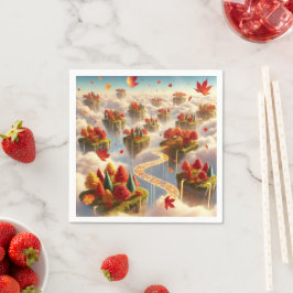 Magical Fall Trees in the Sky Découpage Napkins スタンダードカクテルナプキン