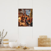Magical Family Christmas Poster with Border Collie ポスター (キッチン)