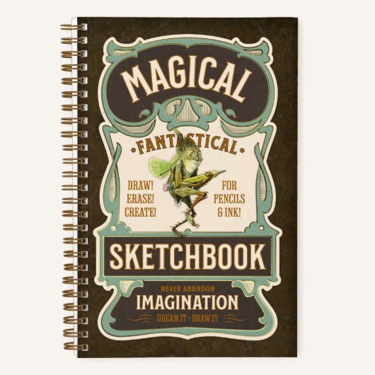 “Magical Fantastical Sketchbook” 5.5 x 8.5" ノートブック (正面)