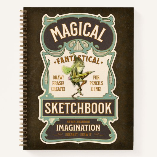 “Magical Fantastical Sketchbook” 8.5 x 11" ノートブック (正面)