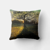 Magical fireflies dreamy landscape クッション (裏面)