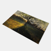 Magical fireflies dreamy landscape ドアマット (アングル)