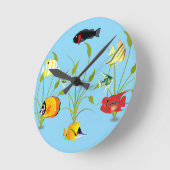 Magical Fish and Plants Ocean Round Clock ラウンド壁時計 (傾斜)