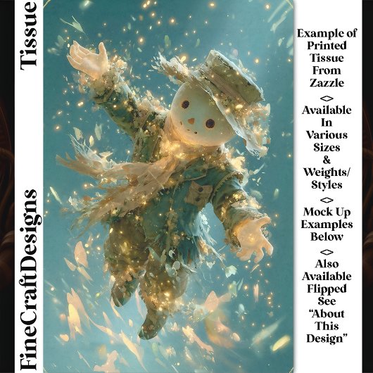 Magical Floating Snowman Spirit DX2L Decoupage 薄葉紙