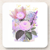 Magical Floral Bouquet in Golden Frame コースター (正面)