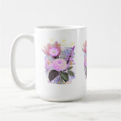Magical Floral Bouquet in Golden Frame コーヒーマグカップ (左)