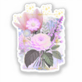Magical Floral Bouquet in Golden Frame シール (正面)