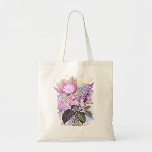 Magical Floral Bouquet in Golden Frame トートバッグ (正面)