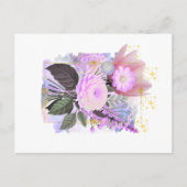 Magical Floral Bouquet in Golden Frame ポストカード (正面)