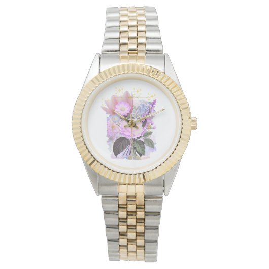Magical Floral Bouquet in Golden Frame 腕時計 (正面)