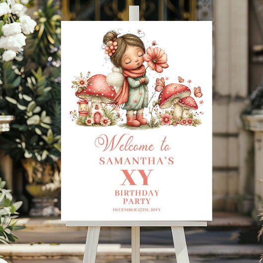 Magical+Floral+Fairy+5th+Birthday+Welcome+Poster ポスター