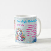 Magical Floral Unicon Kids Birthday Barcode Favor コーヒーマグカップ (正面右)