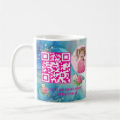 Magical Floral Unicon Kids Birthday Barcode Favor コーヒーマグカップ (左)