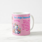 Magical Floral Unicon Kids Birthday Barcode Favor コーヒーマグカップ (正面右)