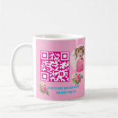 Magical Floral Unicon Kids Birthday Barcode Favor コーヒーマグカップ (左)