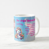 Magical Floral Unicon Kids Birthday Barcode Favor コーヒーマグカップ (正面右)
