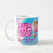 Magical Floral Unicon Kids Birthday Barcode Favor コーヒーマグカップ (左)