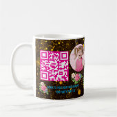 Magical Floral Unicon Kids Birthday Barcode Favor コーヒーマグカップ (左)