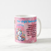 Magical Floral Unicon Kids Birthday Barcode Favor コーヒーマグカップ (正面右)