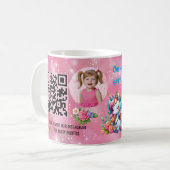 Magical Floral Unicon Kids Birthday Barcode Favor コーヒーマグカップ (正面左)