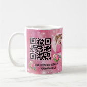 Magical Floral Unicon Kids Birthday Barcode Favor コーヒーマグカップ (左)
