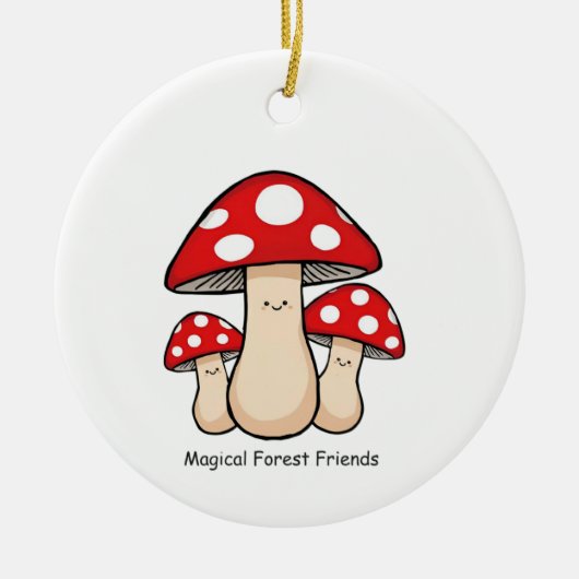 Magical Forest Friends – Cute Illustration セラミックオーナメント (正面)