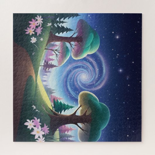 Magical Forest Gateway: Swirling Galaxy ジグソーパズル (横)