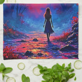 Magical Forest Girl's Solitude Design キッチンタオル (折り畳み)