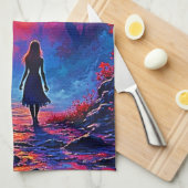 Magical Forest Girl's Solitude Design キッチンタオル (四つ折り)