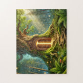  Magical Forest Tree Portal Moss Magic Doorway ジグソーパズル (縦)
